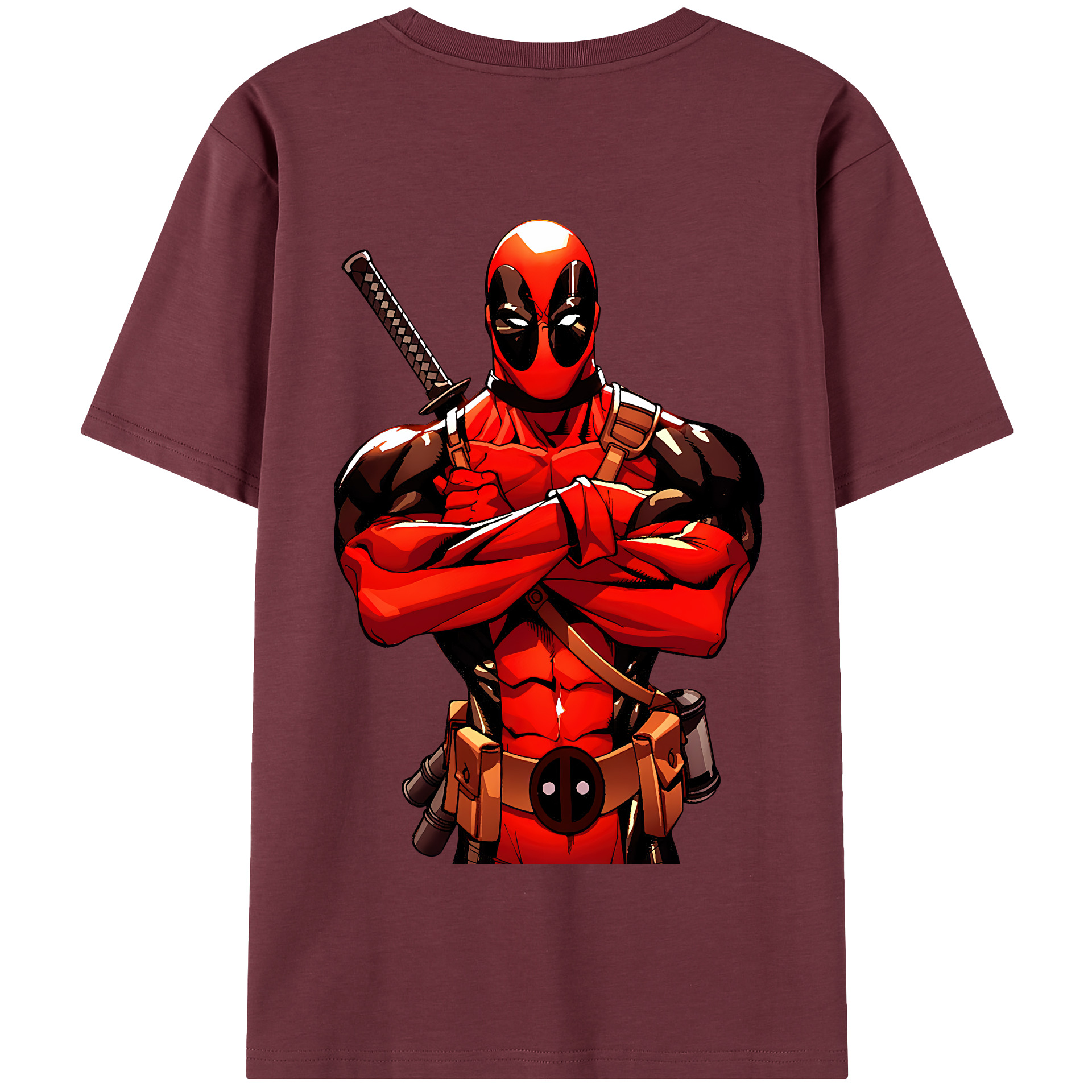 （画像用） Deadpool デッドプール 綿100％半袖Tシャツ（背面プリント）